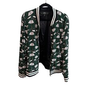 Torrid by Sylvia Mollie Green and White Bomber Jacket